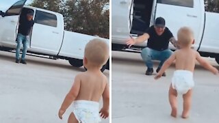 Baby Waits By Door Every Day For Dad To Come Home