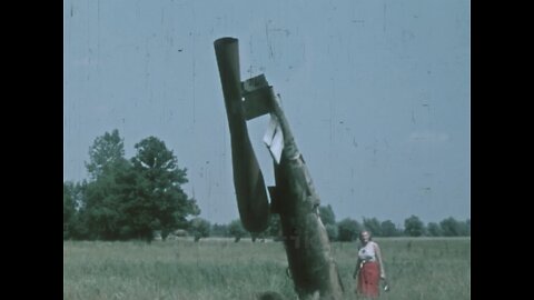 ww2 footage of civilians foolishly walking up to a german v-1 flying bomb