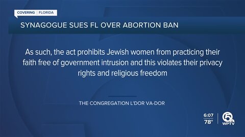 Boynton Beach synagogue challenges Florida abortion law