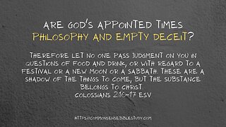 Colossians 2, the Sabbath, and God's Appointed Times