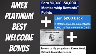 AMEX Platinum Best Offer $200+150,000 points AND OTHER BENEFITS