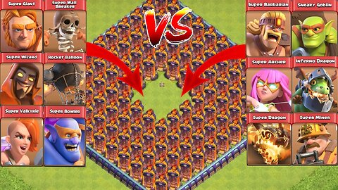 100 INFERNO Tower vs ALL Super Troops IN Impossible C.O.C