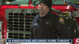 Nashville Firefighters Return From Sevier County