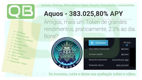 #APY – 383.025,80% - BSC - Token AQUO