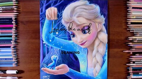 Drawing Elsa and Bruni from Movie[Frozen2] - marki draws, colored pencil