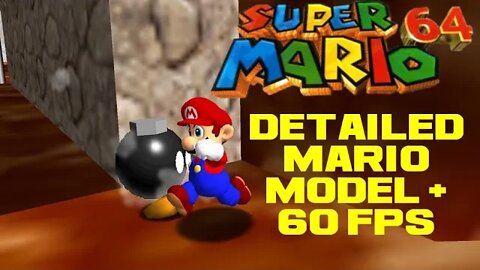 Super Mario 64 - Detailed Mario Model + 60 FPS - PC Gameplay 😎Benjamillion