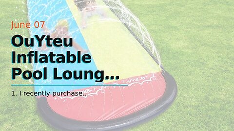 OuYteu Inflatable Pool Lounger Float - Pool Float Stable Relaxing Water Hammock Floatie Removab...