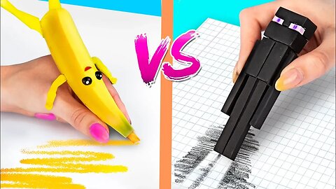 10 DIY Fortnite School Supplies vs Minecraft School Supplies Challenge!