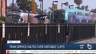 Train service halted over unstable cliffs