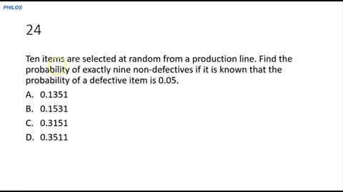 Solution of Binomial Distribution Question: Ten items are selected at random from a production line