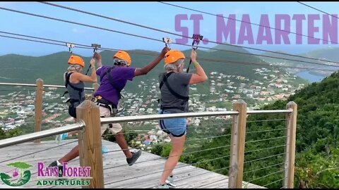 Sint Maarten Vacation | The Big Three Rain Forest Adventure| HD footage of all rides |inflight Crew