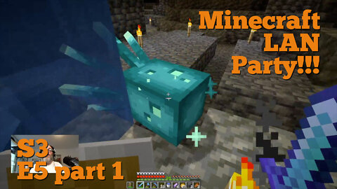 Minecraft LAN Party! Season 3 Episode 5 Part 1 - Cave Adventure (livestream highlights)