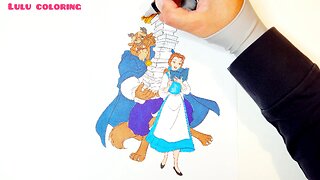 Princess Belle and the beast/ coloring book