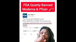 THE FDA QUIETLY BANNED THE MRNA PFIZER & MODERNA "VACCINES"