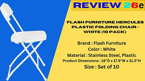 Flash Furniture Hercules Plastic Folding Chair - White (10 Pack) Review - 2022