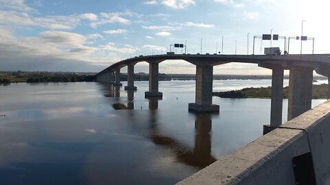 Nova ponte do rio Guaíba em Porto Alegre um espetáculo de visão aqui de cima