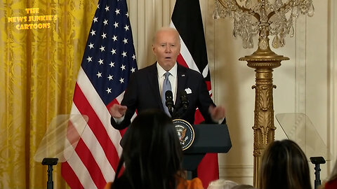 Biden Clown Show: "The African continent will have a billion people not too soon... Okay, next, I, uh — do I ask the next question, as well?.. we're also engaged in the Congo in that neighborhood!.. WHOA!"