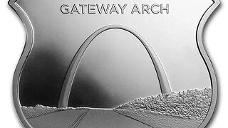 Silver Icons of Route 66 Shield - Missouri Gateway Arch