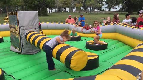 "Girl Epically Fails At Inflatable Obstacle Course"