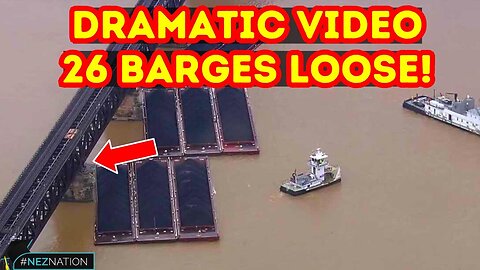 Breaking News : 26 Barges Break Loose on Ohio River! Damaged Bridges - Dam near Pittsburgh, PA