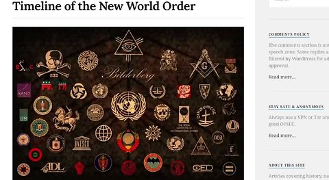 Timeline of the NWO. A Road Map to Globalist Tyranny