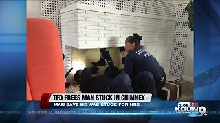 Tucson crews rescue, arrest man stuck in chimney