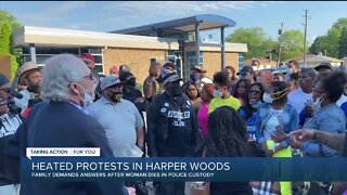 Heated protest in Harper Woods as family demands answers after woman dies in police custody