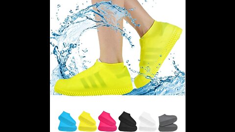 Waterproof Shoe Covers, Non-Slip Water Resistant Overshoes Silicone Rubber Rain Shoe Cover