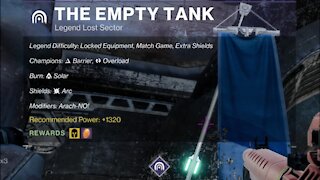 Destiny 2 Legend Lost Sector: The Empty Tank on the Tangled Shore 12-15-21