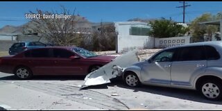 Dust devil damages roof, cars in east Las Vegas