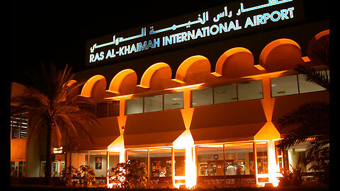 INDIGO FLIGHT TAKE OFF AT NIGHT FROM RAS AL KHAIMAH INTERNATIONAL AIRPORT