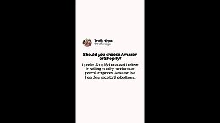 Amazon vs Shopify? Which to choose??