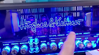 Powering on my Hughes & Kettner GrandMeister Deluxe 40 guitar amplifier after changing the tubes