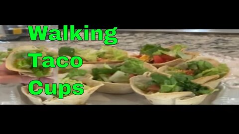 Walking Taco CUP (Shell is baked in cupcake pan and filled with taco))