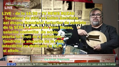 LIVE - TV NEWS BUZAU - Tocatorul de stiri, cu Iulian Gavriluta. azi despre Scandalul furturilor ...