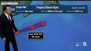 Tropical Storm Kyle moving away from the U.S.