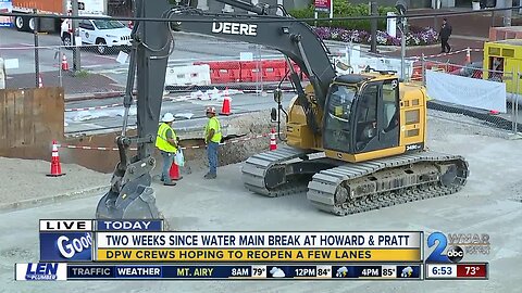 Week 2 of road closure after a manhole collapse shut down Howard and Pratt Streets
