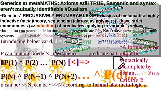 Genetics at metaMATHS: Axioms still TRUE, Semantic and syntax aren’t mutually identifiable #Dualism