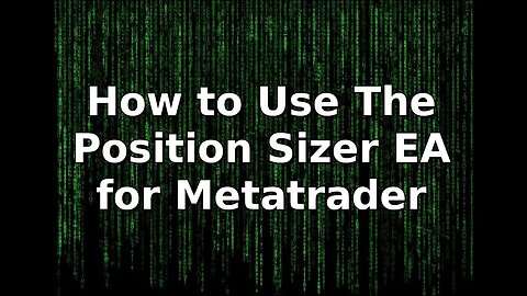 How to use the Positionsizer EA on Metatrader