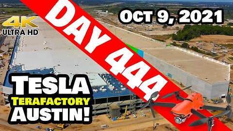 Tesla Gigafactory Austin 4K Day 444 - 10/9/21 - Tesla Terafactory Texas - GIGA TEXAS DRONE FLIGHT!