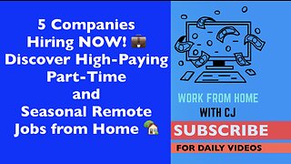 5 Companies Hiring NOW! 💼 Discover High Paying Part Time and Seasonal Jobs from Home 🏡