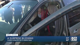 Church donates minivan to single mother of seven