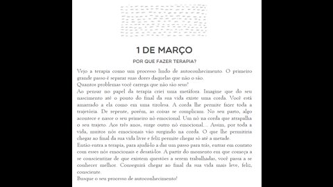 Meu livro da Consciência - Por que fazer terapia? - 01 de março - Peixes