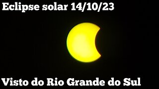 eclipse solar no Brasil que ocorreu no dia 14/10/23 visto do Rio Grande do Sul