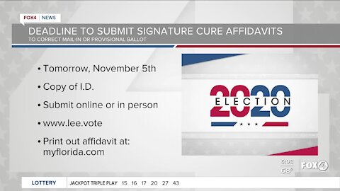 Deadline to submit signature cure affidavits