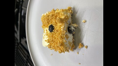 Blueberry, lemon chiffon no bake cheesecake