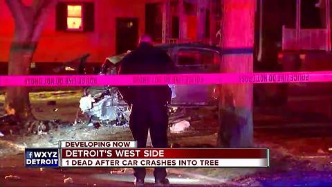 Driver killed when car crashes into tree on Detroit's west side