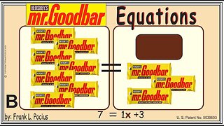 VISUAL mrGOODBAR 7=1x+3 EQUATION _ SOLVING BASIC EQUATIONS _ SOLVING BASIC WORD PROBLEMS