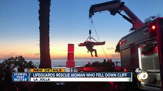 Lifeguards rescue woman who fell down cliff