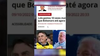 Lula diz Bolsonaro gastou mais na campanha mas